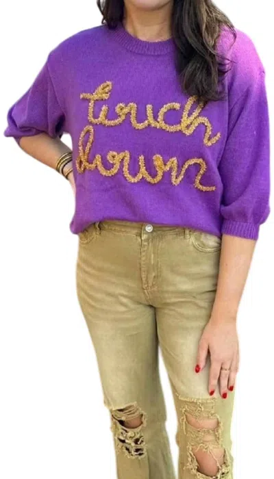 Bibi Touch Down Sweater In Purple