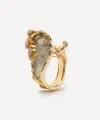 Bibi Van Der Velden 18ct Gold Mermaid Wave Ring In Gold