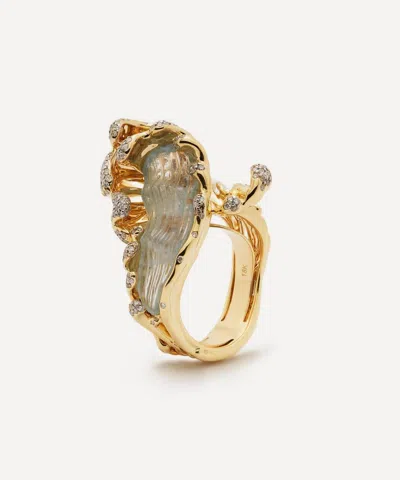 Bibi Van Der Velden 18ct Gold Mermaid Wave Ring