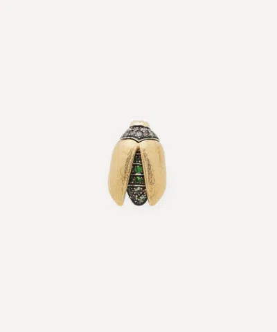 Bibi Van Der Velden 18ct Gold Mini Scarab Fly Wing Stud Earring