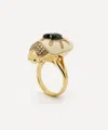 Bibi Van Der Velden 18ct Gold Scarab Mammoth And Green Tourmaline Ring In Multi