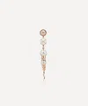 Bibi Van Der Velden 18ct Rose Gold Jellyfish Quartz And White Pearl Drop Earring In Gold