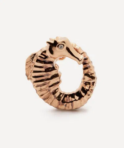 Bibi Van Der Velden 18ct Rose Gold Seahorse Twist Stud Earring