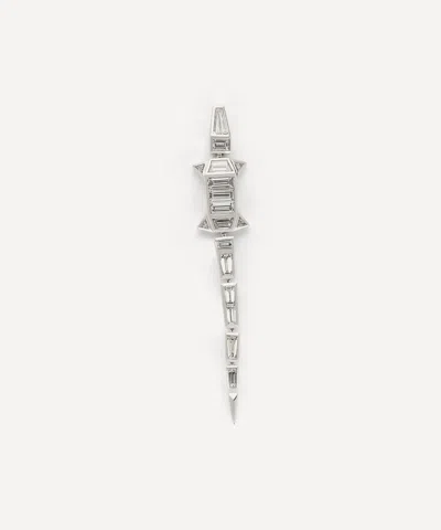 Bibi Van Der Velden 18ct White Gold Diamond Alligator Extra Long Drop Earring