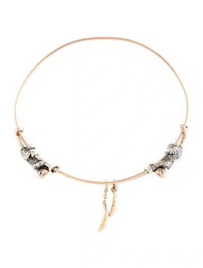 Pre-owned Bibi Van Der Velden 18k Monkey & Banana Charm Bangle, 7.25" In Multicolor