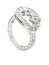 Bibi Van Der Velden 18k White Gold Alligator Twist Diamond Ring In Metallic
