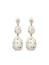 Bibi Van Der Velden 18k Yellow Gold Mammoth Green Sapphire Egg Earrings In White