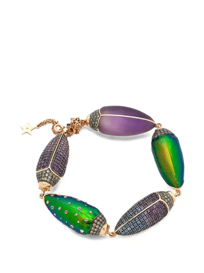 Bibi Van Der Velden Big Scarab Multi-stone Bracelet In Pattern