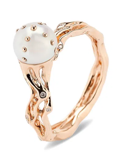 Bibi Van Der Velden Jellyfish Pearl And Diamond Ring In Pattern
