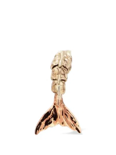 Bibi Van Der Velden Mini Mermaid Tail Dual-tone Stud In Green