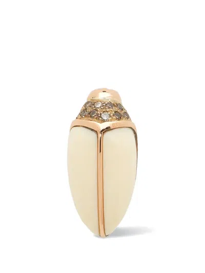 Bibi Van Der Velden Mini Scarab Mammoth Diamond Stud In Neutral