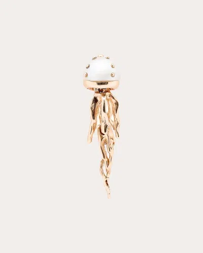 Bibi Van Der Velden Women's Akoya Pearl & 18k Rose Gold Mini Jellyfish Stud Earring In Rose Gold/white