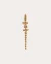 Bibi Van Der Velden 18kt Yellow Gold Alligator Vertebrae Bite Tsavorite Single Earring In Gold