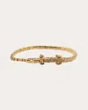 Bibi Van Der Velden 18kt Yellow Gold Alligator Wrap Tsavorite Bracelet In Gold