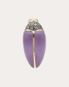 Bibi Van Der Velden Mini Scarab Amethyst Stud Earring In Purple