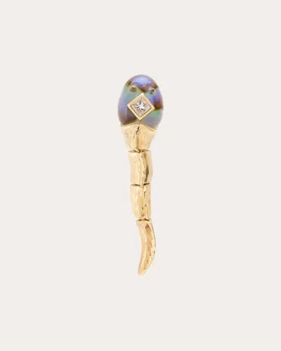 Bibi Van Der Velden Women's Diamond & Abalone Tadpole Drop Earring In Gold