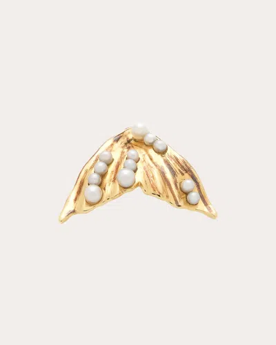Bibi Van Der Velden Women's Flipper 18k Gold Pearl And Diamond Single Earring In Gold/white