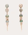 Bibi Van Der Velden Women's Jellyfish 18k Gold Tahitian Pearl Quartz And Diamond Single Earring