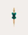 Bibi Van Der Velden Women's Alligator Bite 18k Gold Malachite Single Earring In Gold/green
