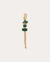 Bibi Van Der Velden Women's Alligator Vertebrae 18k Gold Malachite And Diamond Single Earring In Gold/green