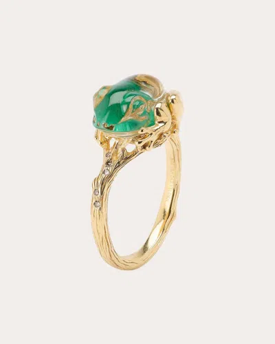 Bibi Van Der Velden Women's Malachite & 18k Gold Frog Stackable Ring