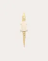 Bibi Van Der Velden Women's Alligator Bite Large 18k Gold Carved Mammoth Single Earring In Gold/white