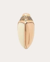 Bibi Van Der Velden Women's Mini Scarab 18k Gold Carved Mammoth And Diamond Single Earring In Rose Gold/white