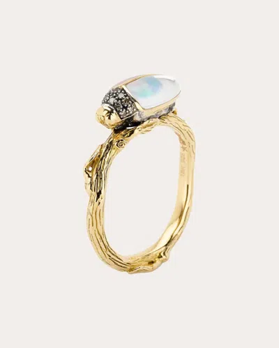 Bibi Van Der Velden Women's Opal & Brown Diamond 18k Gold Scarab Ring