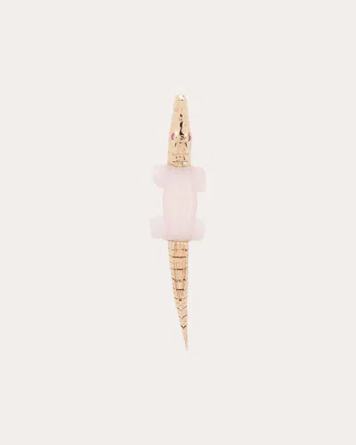 Bibi Van Der Velden Women's Alligator Bite 18k Gold Sapphire And Opal Single Earring In Gold/pink