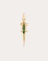 Bibi Van Der Velden Women's Alligator Bite 18k Gold Tsavorite And Sapphire Single Earring In Gold/green