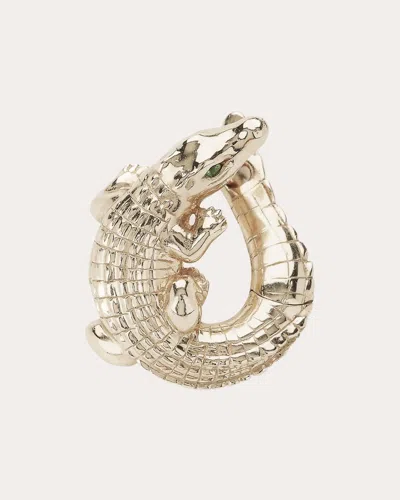 Bibi Van Der Velden Women's Tsavorite & 18k White Gold Alligator Twist Earring In Silver
