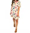 Bibi Washed Denim Frayed Hemline Short Dress In Star In Neutral