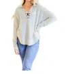 Bibi Weekender's Pullover Top In White And Black Stripe In Multi
