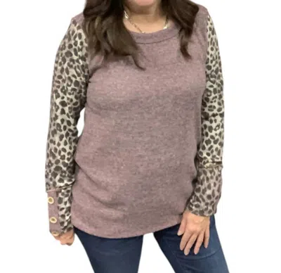 Bibi Women's Knitted Top In Mauve In Brown