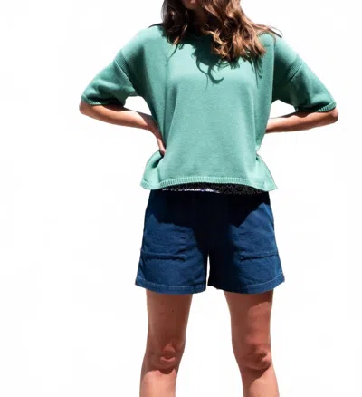 Bibico Lisa Boxy Knitted Top In Soft Green
