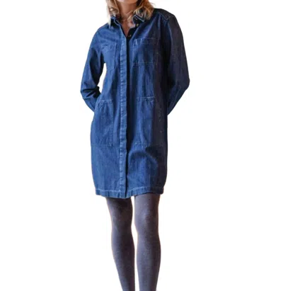 Bibico Ocean Shirt Dress In Heavy Denim In Multi