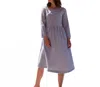 Bibico Orla Checked Day Dress In Dove Grey Check In Blue