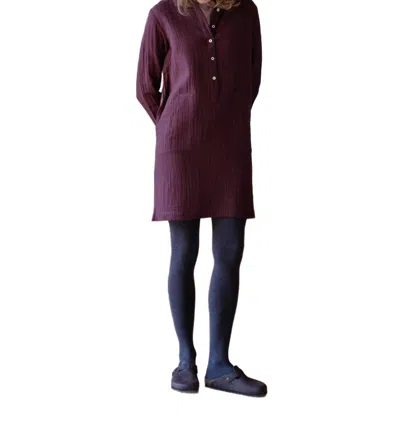 Bibico Short Tara Shirt Dress In Little Check Rust In Multi