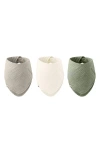 Bibs 3-pack Organic Cotton Bandana  In Sand/ivory/sage
