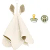 Bibs Kangaroo Cuddle Cloth & Glow Pacifier Set In Ivory/sage