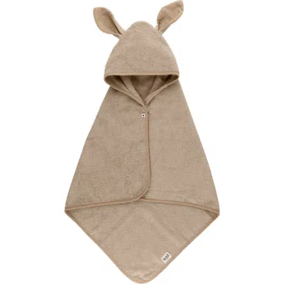 Bibs Kids' Kangaroo Hooded Towel In Vanilla