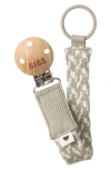 Bibs Organic Cotton Bandanas & Pacifier Clip Set In Sand/ivory
