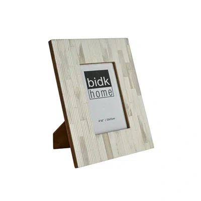 Bidkhome 4x6” Carved Bone Picture Frame In Gray