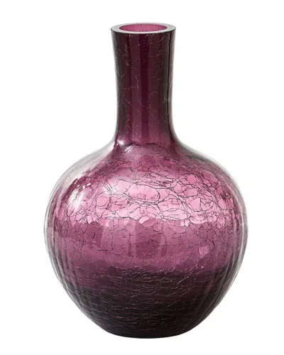 Bidkhome Ball Body Vase Crackled Glass In Purple