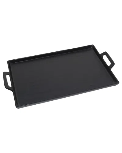 Bidkhome Black Aluminum Tray With Handles 10x14 Black