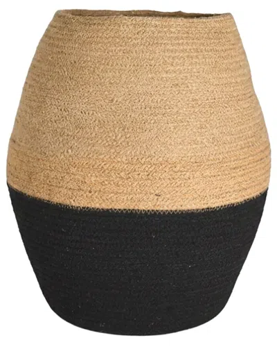 Bidkhome Black & Natural Flower Vase In Brown