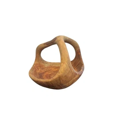 Bidkhome Bowl W/handle Natural Wood