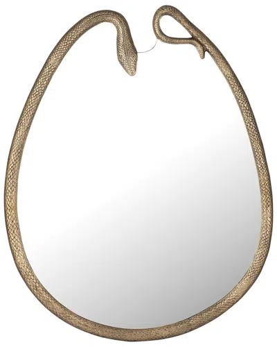 Bidkhome Brass Antique Cast Aluminum Wall Mirror In Gold