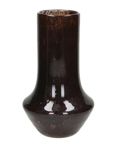 Bidkhome Camou Glass Vase 6.8in In Brown