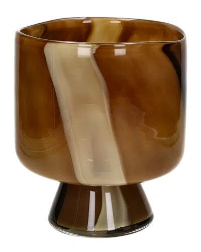 Bidkhome Camou Glass Vase 6.9in In Brown